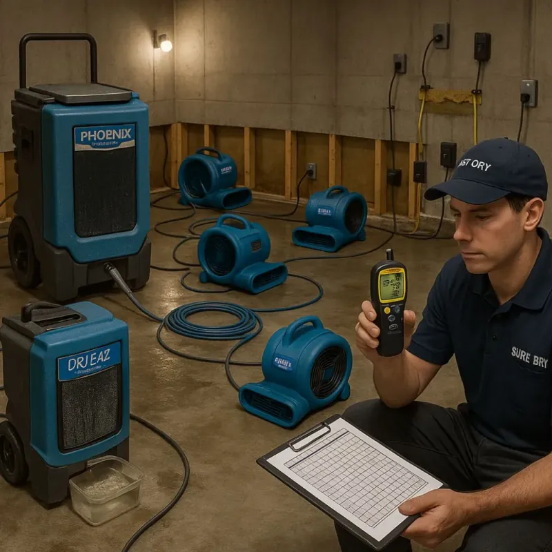Structural Drying and Dehumidification process in Hutchinson Island South, FL